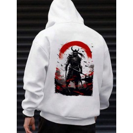 Mens Japanese Ninja Back Print Loose Long Sleeve Hoodies Winter